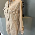 Nine West Jeans Size Medium Tan Button Down Shirt Photo 4