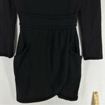 Design History  Long Sleeve Mini Pocket Sweater Dress 100% Wool Small Black Photo 3