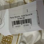 Emily McCarthy Gold Burst Party Shorts Women's Size Medium White Metallic Dressy Photo 7