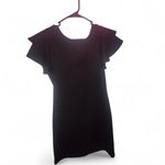 Chic Black Ruffle Sleeve Mini Dress Size L Photo 1