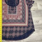 Lucky Brand Navy, Pink & Tan Aztec Print Short Sleeve T-Shirt Size Large Photo 7