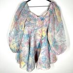 NEW SELKIE Sz XS The Princess Mini Dress in Stepmom Pastel Watercolor Photo 11