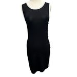 La Madona Y2K Tank Knit Dress M Black White Buttons Stretch Sporty Minimalist Size M Photo 1