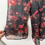 Torrid  Chiffon Lace Floral Bell Sleeve Babydoll Top 2X Sheer Whimsigoth Romanic Photo 4