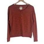 Chaser Slub Jersey Long Sleeve Sheer Lightweight Burnt Orange Henley Size Small Photo 4