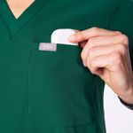 FIGS  Women's Catarina One Pocket Scrub Top in Hunter Green, Size Small Photo 4