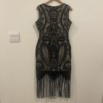 Flapper Dress Women Sz Lg Black 1920s Gatsby Flapper Party Holiday NYE Lace Sexy Photo 4