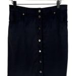 G by Giuliana Black Faux Suede Button Front Pencil Skirt Size 6 Photo 0