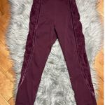 Lululemon Wunder Under Crop High-Rise *Flocked 21" Dark Adobe Burgundy Size 4 Photo 4