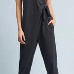 Anthropologie Saturday Sunday Daytripper Wrap Front Tie Jersey Knit Jumpsuit XS Gray Photo 0