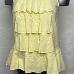Juicy Couture Women’s  Yellow Multi Layered Floral Beaded Embellishment Sleeveless Shirt Photo 0