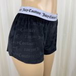 Juicy Couture NWOT Velour Velvet Fleece Shorts Sleepwear Sz MD Black Spell Out Photo 1