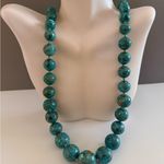 Chic Turquoise AIL Beaded Southwestern Necklace Sterling Silver Blue Photo 2