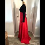Vintage Victor Costa Red and Black Long Velvet Top Gown Dress Size 4 Photo 3