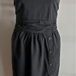Banana Republic  Charcoal Halter Midi Dress Ruched Waist Lined Size 8 Photo 0