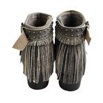 Nomad Janis Fringe Leather Ankle Boots Women’s Size 8 Charcoal Grey Western Photo 4