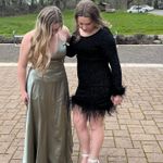 Green Satin Prom / Bridesmaid Dress Size M Photo 5