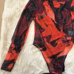 Bodysuit Womens Blanc Smoothez Long‎ Sleeve double lining size L Red Size M Photo 1