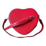 CGYGP Heart Purse Vegan Leather Shoulder Handbag With Wrist Strap Red Photo 2