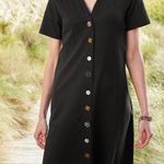 Soft Surroundings NEW NWT  black cotton button down dress Photo 1