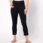 Belle by Kim Gravel Tall Coastal Crop Perfect Ponte Pants Size: 8T (Tall) Black Size undefined Photo 3