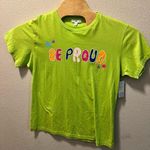 BE PROUD BP. Gender Inclusive Graphic Tee Unisex Small Green Punch Crew Neck‎ Photo 0