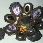 Vintage Sterling Purple CZ Foil Back Open Back Floral Clip On Earrings Photo 5