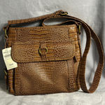 Coldwater Creek Tan Crocodile Embossed Crossbody Bag Photo 0