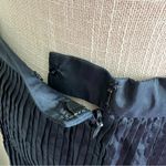 Oscar de la Renta Dark Blue Pleated silk Skirt Photo 5