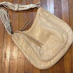 Kenneth Cole  Cream Leather Shoulder Bag with Crochet Strap size 12x10 Photo 4