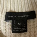 French Connection White Waffle Knit Puff Sleeve Mock Neck Crop Sweater Top Sz M Photo 2