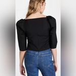 Vince Square Neck Puff 3/4 Sleeve Cotton Women’s Black Blouse Size 8 Photo 1