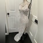 Windsor NWT WEDDING PROM COCKTAIL HIGH SIDE SLIT NUDE AND WHITE LACE GOWN Photo 3