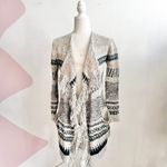 CAbi Fringe Cardigan Open Front Knit Boho Chic Artsy Cottagecore Small Photo 1