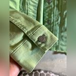 Canyon Retreat Green Jean Jacket Casual Style, frayed hem, silver hardware Photo 4
