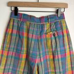 Vtg Giorgio Sant Angelo Bermuda Shorts Sz 6 Rainbow Cotton Linen Academia Blue Photo 10