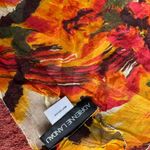 Vintage floral silk scarf by‎ Adrienne landau. Orange Photo 4