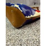 Nine West Women's Floral Tote Bag Red White Blue Brown Accents Photo 14