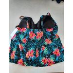NWT NEW Swimsuits For All Womens Plus Size 22 Floral Print Underwire Tankini Top Blue Photo 2