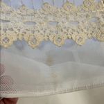 Vintage 1940s Ivory Organza Wedding Dress Appliqué Lace Antique Wedding Photo 12