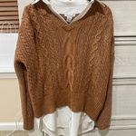 Rachel Zoe Cable Knit Collared Layered Sweater Photo 0