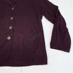 Flax  Burgundy Cotton Button Up Blazer Size SMALL Pockets Photo 4