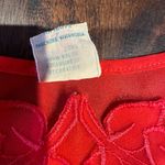 Vintage red embroidered floral‎ satin gown Photo 6