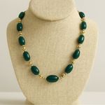 Vintage 90's‎ Womens Green Silver Tone Beaded Choker Necklace Y2K Preppy Money Photo 0