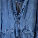 Soft Surroundings  Chambray‎ Jacket Women's PS Petite Small Tencel Blue Blazer Photo 0