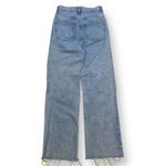 ZARA Women's Light Wash Ripped Knee Distressed Hem Wide Leg Jeans USA 2 EUR 34 Photo 1