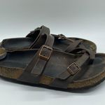 Birkenstock Dark Chocolate Brown Mayari Strappy Leather Cork Sandals Women 38.5 Photo 0