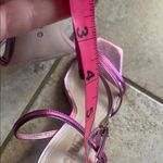 Schutz  Luna High-Heel Metallic Strappy Sandals Ruby Pink Photo 8