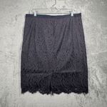 Talbots  Skirt Petites 14P Black Lace Pencil Office Business Party Goth Glam Work Photo 2