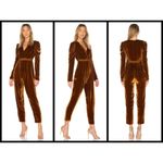 Ulla Johnson ππ Sabine Gathered Velvet Jumpsuit ~ Copper Brown 6 EUC Photo 8